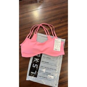 LSKD Interstellar Sports Bra Candy Pink  Strappy Back Size L New NWT